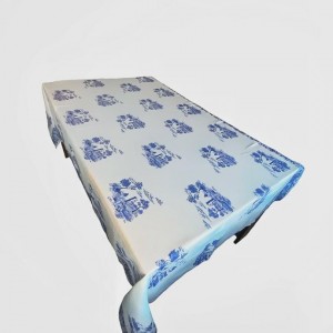 Pivoine Blue and White Tablecloth (100% Linen) Pivoine Blue and White Tablecloth (100% Linen)