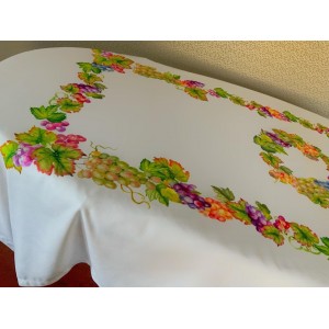 Pivoine Checkers Flower Patterned Tablecloth Pivoine Checkers Flower Patterned Tablecloth