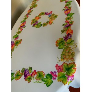 Pivoine Checkers Flower Patterned Tablecloth