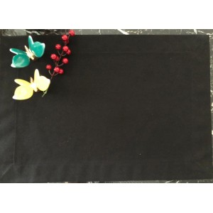 Siyah Renkli Amerikan Servis Piovine (%100 Keten)