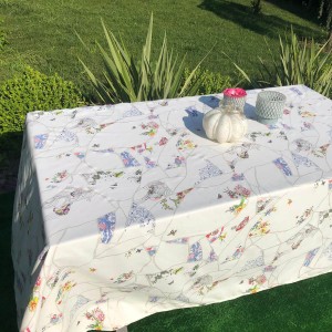 Pivoine Kintsugi Foil Patterned Tablecloth (100% Linen)