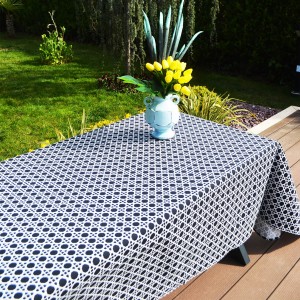 Pivoine Black Geometric Patterned Tablecloth Pivoine Black Geometric Patterned Tablecloth