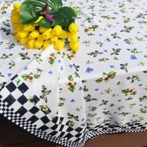 Kelebek Desenli Masa Örtüsü Dama Pivoine