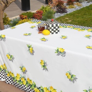 Pivoine Lemon Checker Patterned Tablecloth Pivoine Lemon Checker Patterned Tablecloth
