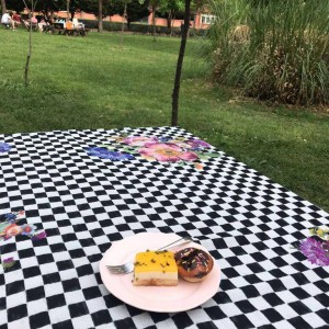 Çiçek Desenli Masa Örtüsü Dama Pivoine