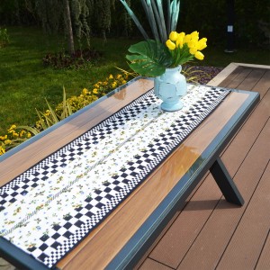 Kelebek Desenli Runner Dama Pivoine (%100 Keten)