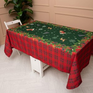 Yılbaşı Masa Örtüsü Kırmızı Ekoseli Pivoine Yılbaşı Masa Örtüsü Kırmızı Ekoseli Pivoine