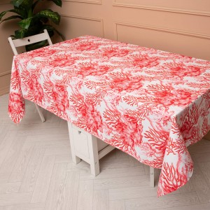 Pivoine Coral Patterned Tablecloth Pivoine Coral Patterned Tablecloth