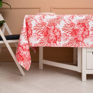 Pivoine Coral Patterned Tablecloth Pivoine Coral Patterned Tablecloth