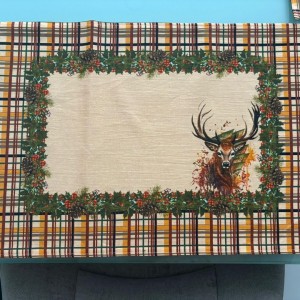 2 Adet Yılbaşı Temalı Amerikan Servis (100% Keten)