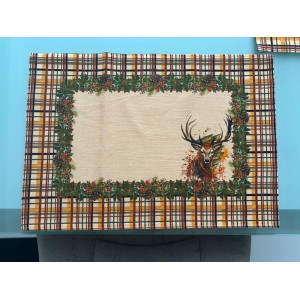 2 Adet Yılbaşı Temalı Amerikan Servis (100% Keten)