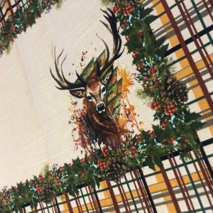 2 Adet Yılbaşı Temalı Amerikan Servis (100% Keten)