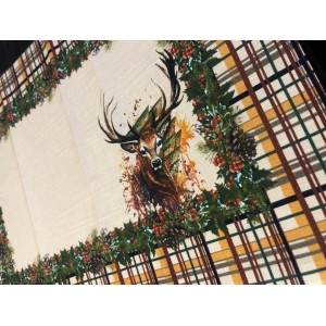 2 Adet Yılbaşı Temalı Amerikan Servis (100% Keten)